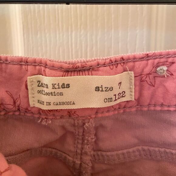 Zara Kids Collection Belted Corduroy Shorts Pink Girls Size 7 years - Picture 4 of 5